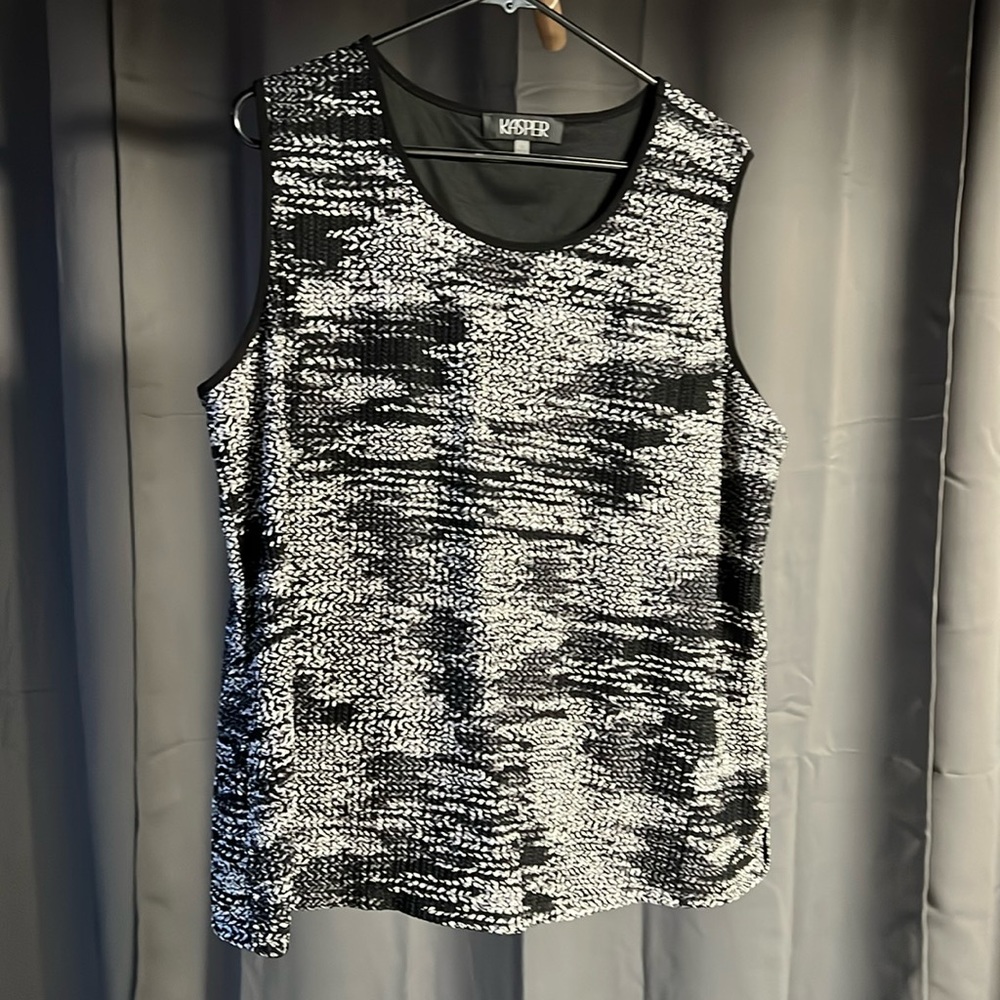 Black & White Knit Tank Top